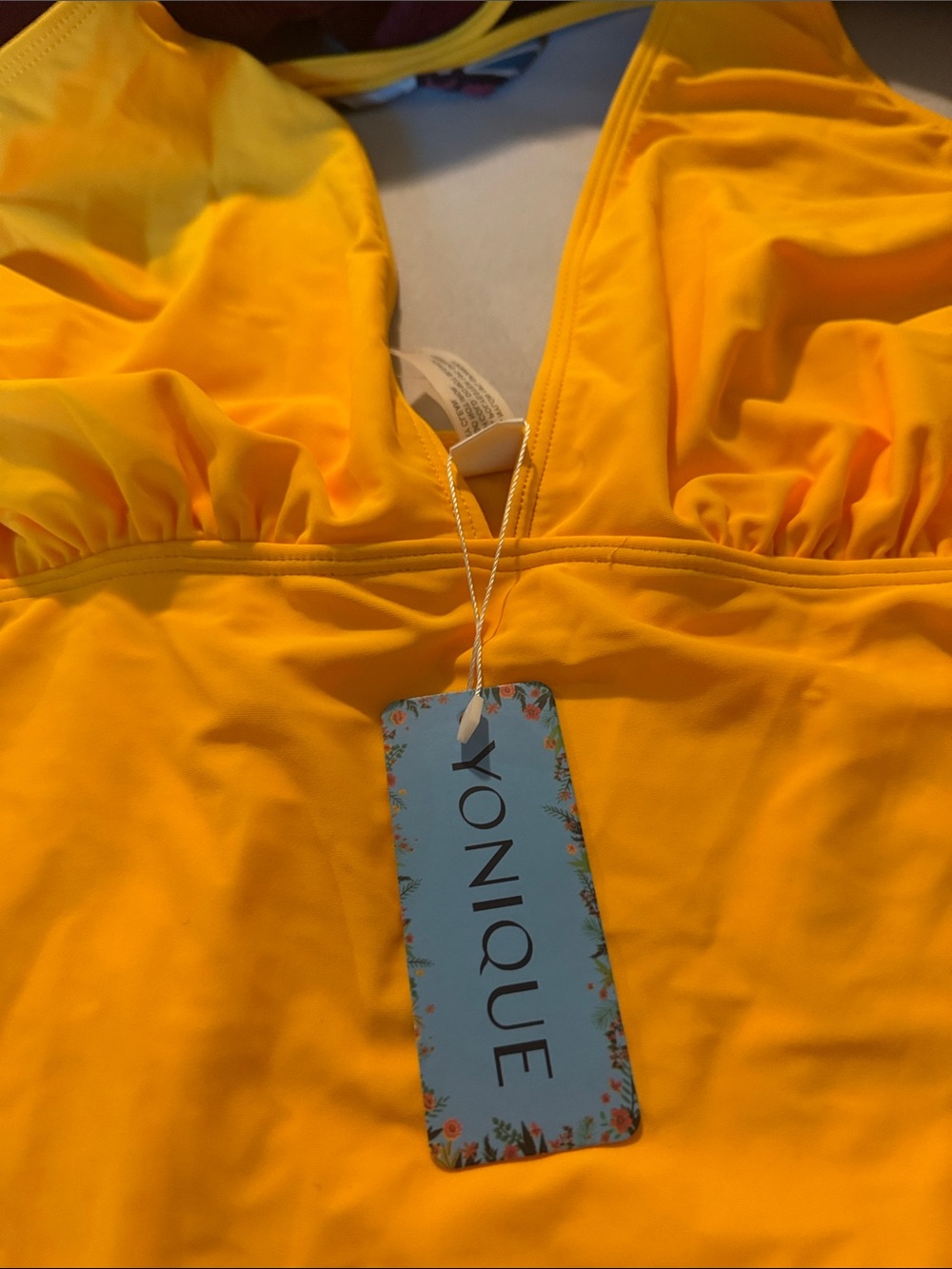 Younique Bright Yellow V-Neck Swimsuit Top